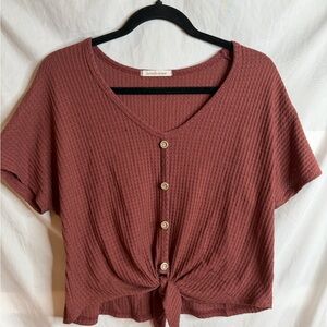 Caution To The Wind Mauve Button-Down Shirt